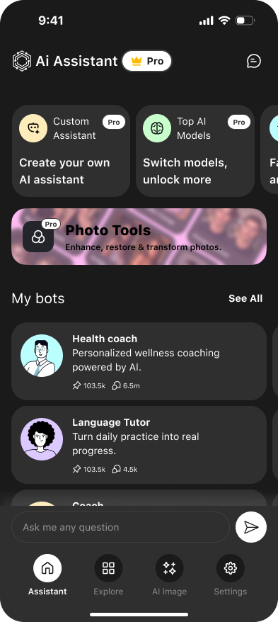 Thinkam app home screen